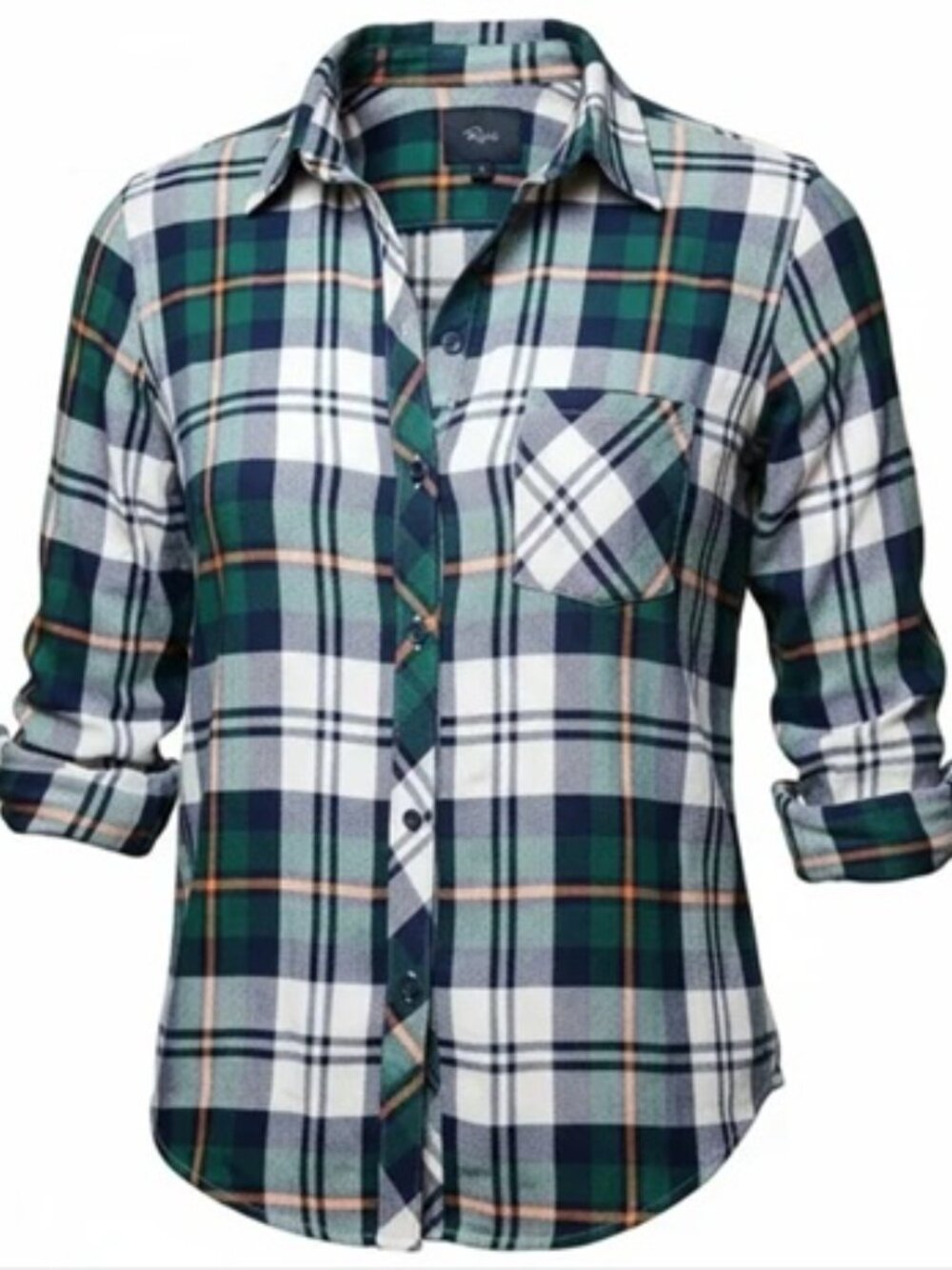 NWOT Rails Hunter Forest Navy Stone GREEN Plaid Flannel NAVY BLUE - Picture 3 of 8